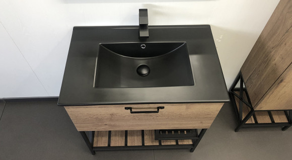 Тумба с раковиной Comforty Бредфорд 75 00004149064 Дуб темный