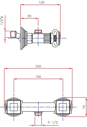 Смеситель для душа Cezares Olimp OLIMP-DS-02-M Бронза