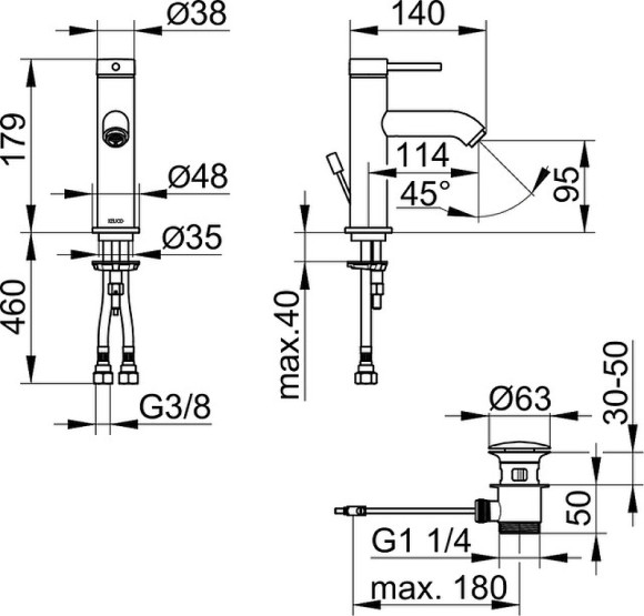 Смеситель для раковины Keuco IXMO Soft 59502 372000 Черный матовый Смеситель для раковины Keuco IXMO Soft 59502 372000 Черный матовый