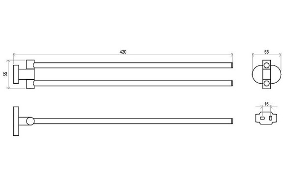 Полотенцедержатель Ravak 10° X07P319 поворотный Хром