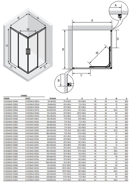 Душевой уголок New Trendy Prime Chrome 110х90 D-0300A/D-0297A профиль Хром стекло прозрачное Душевой уголок New Trendy Prime Chrome 110х90 D-0300A/D-0297A профиль Хром стекло прозрачное