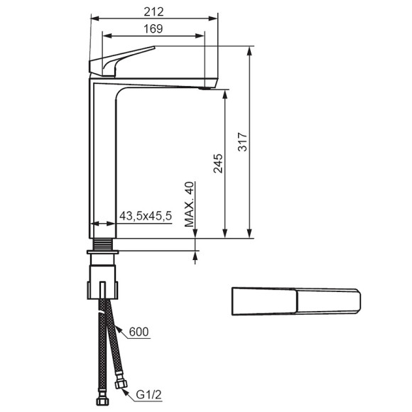 Смеситель для раковины Damixa Merkur 400250000 Хром