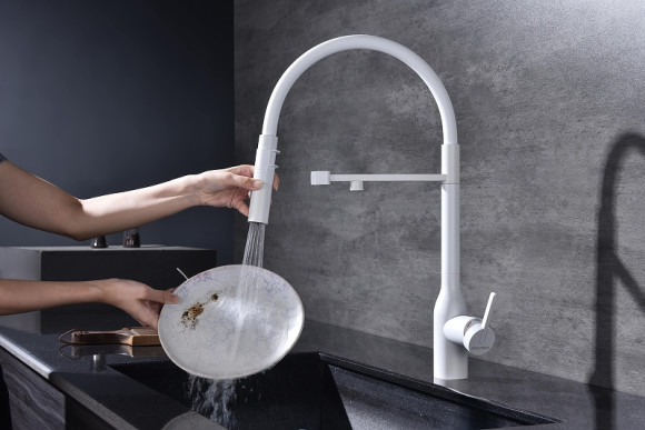 Смеситель для кухни Paulmark Magneto One Ma213188-WH Белый матовый