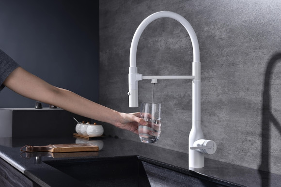 Смеситель для кухни Paulmark Magneto One Ma213188-WH Белый матовый