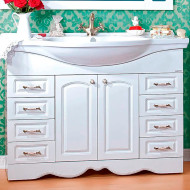 Тумба под раковину Бриклаер Анна 120 4627125411458 Белая глянцевая