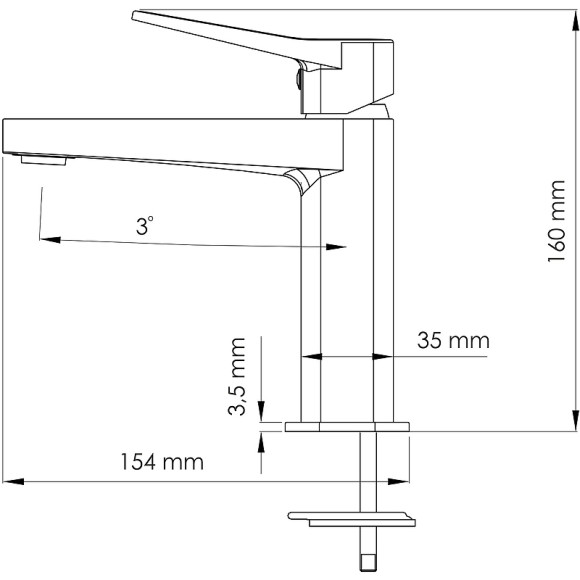 Смеситель для раковины WasserKRAFT Bever 2403 Черный матовый
