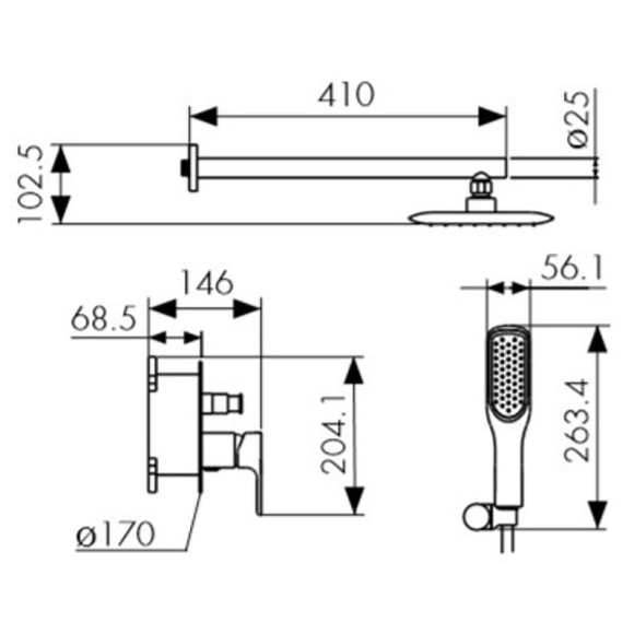 Душевая система Kaiser Rios 66077 Хром Душевая система Kaiser Rios 66077 Хром