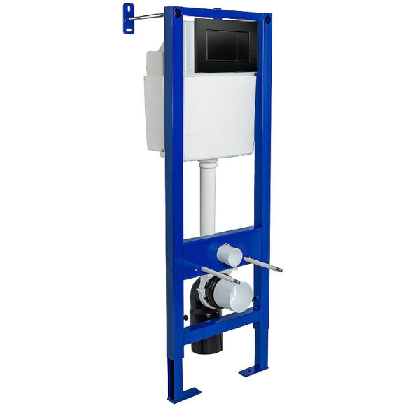 Комплект унитаза BelBagno Uno BB3105CHR/SC с инсталляцией Berges Atom 410 040332 с сиденьем Микролифт и Черной матовой клавишей смыва