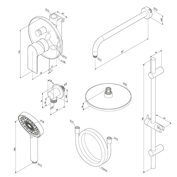 Душевая система Damixa Apollo 947530000 Хром