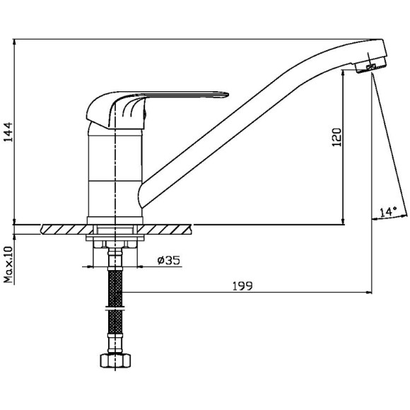Смеситель для кухни Orange Iris M41-000cr Хром Смеситель для кухни Orange Iris M41-000cr Хром