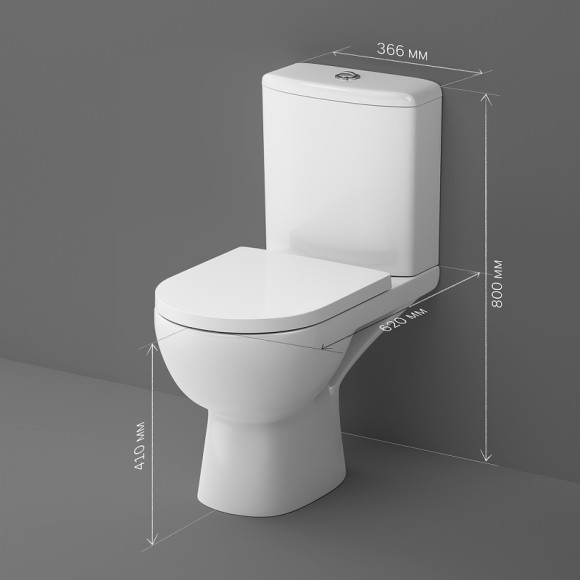 Унитаз компакт AM.PM Sunny FlashClean C85C8600SC с бачком и сиденьем Микролифт Унитаз компакт AM.PM Sunny FlashClean C85C8600SC с бачком и сиденьем Микролифт