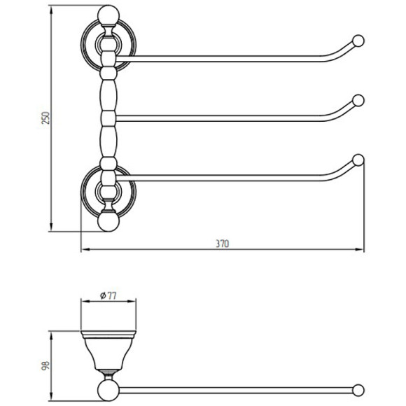 Полотенцедержатель Migliore Provance 17670 поворотный Хром Полотенцедержатель Migliore Provance 17670 поворотный Хром