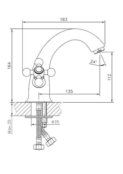 Смеситель для раковины Haiba HB1019-5 Сатин