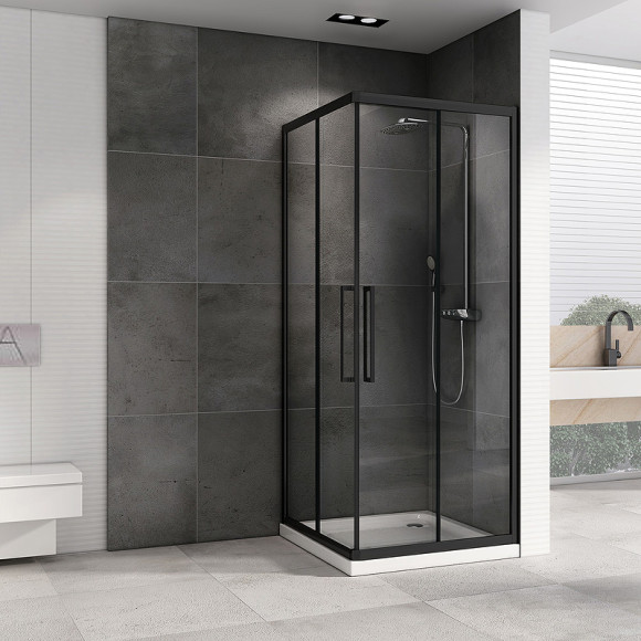 Душевой уголок Abber Schwarzer Diamant 90х90 AG02090BH профиль Черный стекло прозрачное Душевой уголок Abber Schwarzer Diamant 90х90 AG02090BH профиль Черный стекло прозрачное