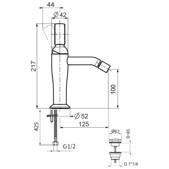 Смеситель для биде Webert Opera OA840102985 Графит Смеситель для биде Webert Opera OA840102985 Графит