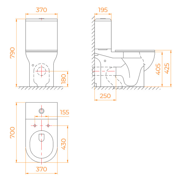 Унитаз моноблок RGW SW-05 67420105-01 с сиденьем Микролифт