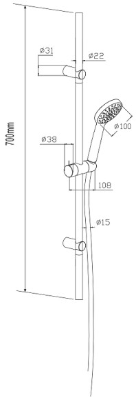 Душевой гарнитур Damixa Origin One 918100000 Хром
