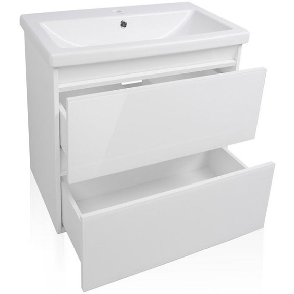 Тумба под раковину Style Line Даймонд 60 Люкс Plus подвесная Белый глянец Тумба под раковину Style Line Даймонд 60 Люкс Plus подвесная Белый глянец