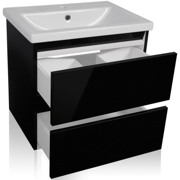 Тумба под раковину Style Line Даймонд 60 Люкс Plus подвесная Белый глянец Тумба под раковину Style Line Даймонд 60 Люкс Plus подвесная Белый глянец