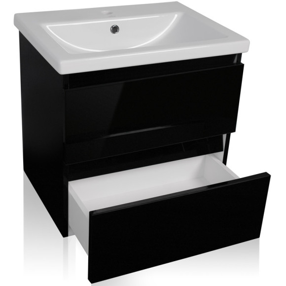 Тумба под раковину Style Line Даймонд 60 Люкс Plus подвесная Белый глянец Тумба под раковину Style Line Даймонд 60 Люкс Plus подвесная Белый глянец