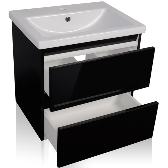 Тумба под раковину Style Line Даймонд 60 Люкс Plus подвесная Белый глянец Тумба под раковину Style Line Даймонд 60 Люкс Plus подвесная Белый глянец