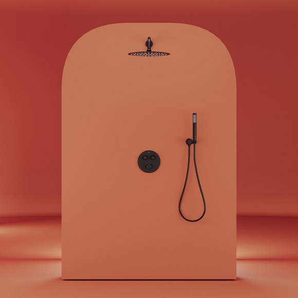 Душевая система Sancos Link SC3005MB с термостатом Черная матовая