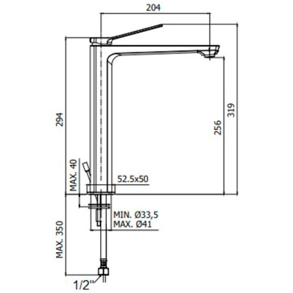 Смеситель для раковины Paffoni Tilt TI081NO Черный матовый