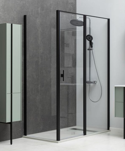 Душевая стенка Allen Brau Priority 90 3.31018.BBA профиль Черный брашированный стекло прозрачное Душевая стенка Allen Brau Priority 90 3.31018.BBA профиль Черный брашированный стекло прозрачное