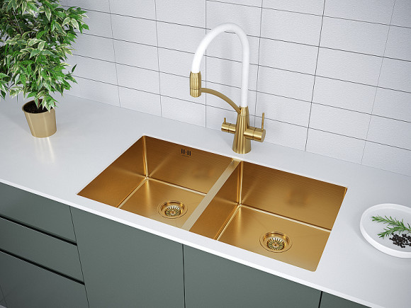 Кухонная мойка Paulmark Gerberg 78/2 Uni PM237844-BG Брашированное золото