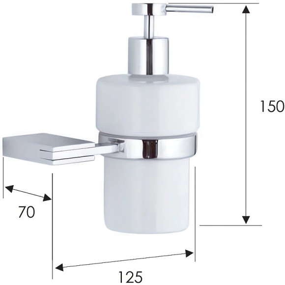 Дозатор для жидкого мыла Remer Flat FT13CR Хром Дозатор для жидкого мыла Remer Flat FT13CR Хром