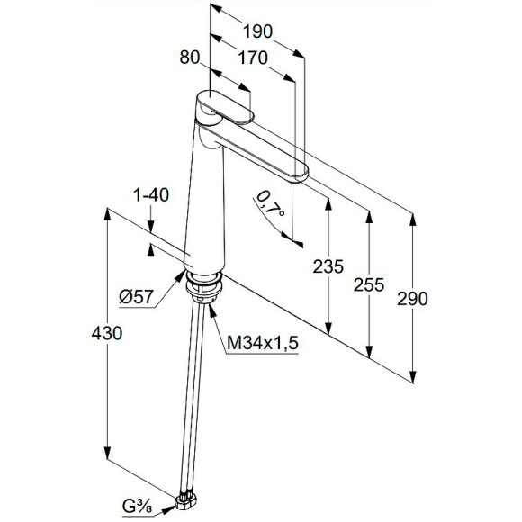 Смеситель для раковины Kludi Louva 242863975 Черный матовый Смеситель для раковины Kludi Louva 242863975 Черный матовый