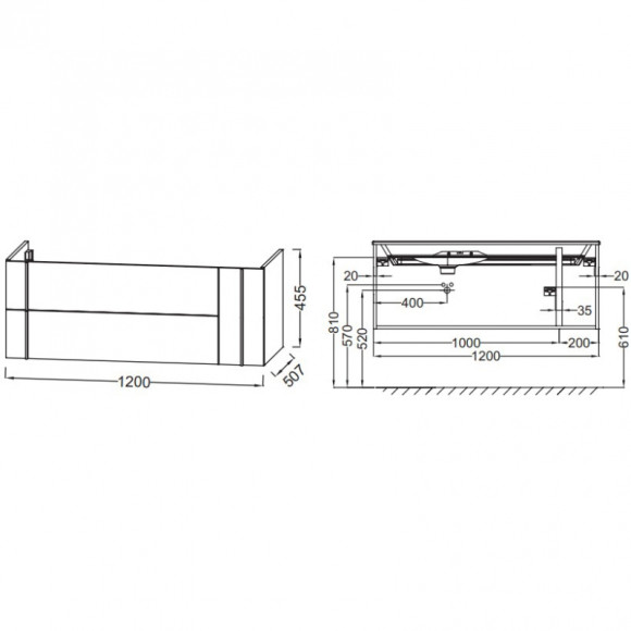 Тумба под раковину Jacob Delafon Nouvelle Vague 120 EB3036-E73 подвесная Фактурный дуб