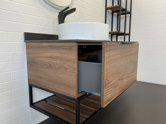 Тумба с раковиной Comforty Порто 120-1 00-00000828 подвесная Дуб темно-коричневый Тумба с раковиной Comforty Порто 120-1 00-00000828 подвесная Дуб темно-коричневый