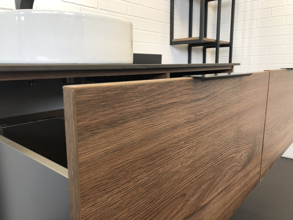 Тумба с раковиной Comforty Порто 120-1 00-00000828 подвесная Дуб темно-коричневый Тумба с раковиной Comforty Порто 120-1 00-00000828 подвесная Дуб темно-коричневый