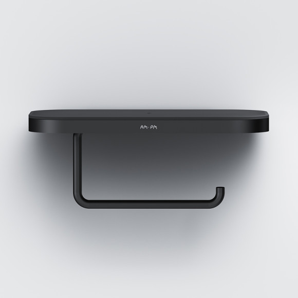 Держатель туалетной бумаги AM.PM Func A8F341422 с полкой Черный матовый