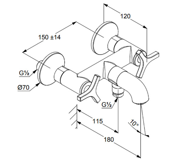 Смеситель для ванны Kludi Nova Fonte 205400539 Хром