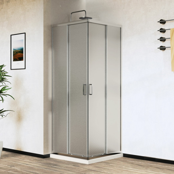 Душевой уголок Vincea City 80х80 VSS-5CT800MT профиль Хром стекло текстурное