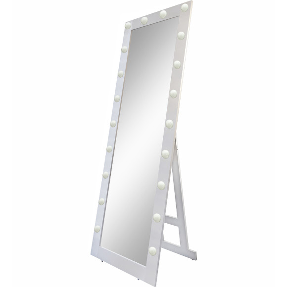 Зеркало Континент 600х1750 ЗГП42 гримерное с подсветкой Белое с механическим выключателем