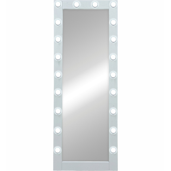 Зеркало Континент 600х1750 ЗГП42 гримерное с подсветкой Белое с механическим выключателем