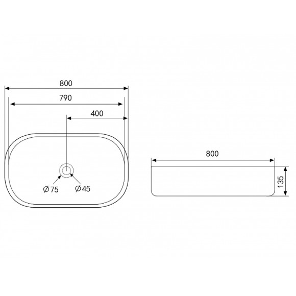 Раковина-чаша Abber Bequem 80 AC2110 Белая Раковина-чаша Abber Bequem 80 AC2110 Белая