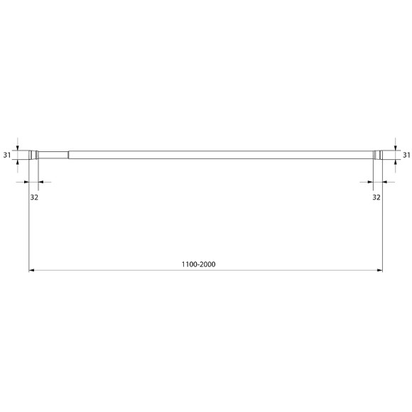 Карниз для ванной Milardo 015A200M14 Бежевый