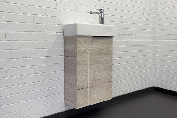 Тумба с раковиной Comforty Асти 40 00-00013798 подвесная Дуб дымчатый