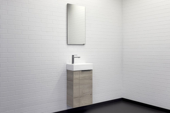 Тумба с раковиной Comforty Асти 40 00-00013798 подвесная Дуб дымчатый