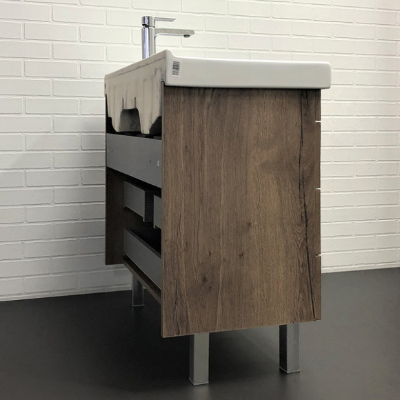 Тумба с раковиной Comforty Никосия 80Н 00-00007621 Дуб темный Тумба с раковиной Comforty Никосия 80Н 00-00007621 Дуб темный