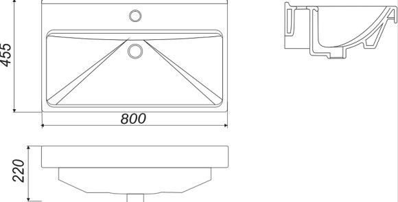 Тумба с раковиной Comforty Никосия 80Н 00-00007621 Дуб темный Тумба с раковиной Comforty Никосия 80Н 00-00007621 Дуб темный