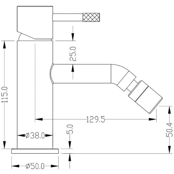 Смеситель для биде Boheme Uno 466-MG Золото матовое Смеситель для биде Boheme Uno 466-MG Золото матовое