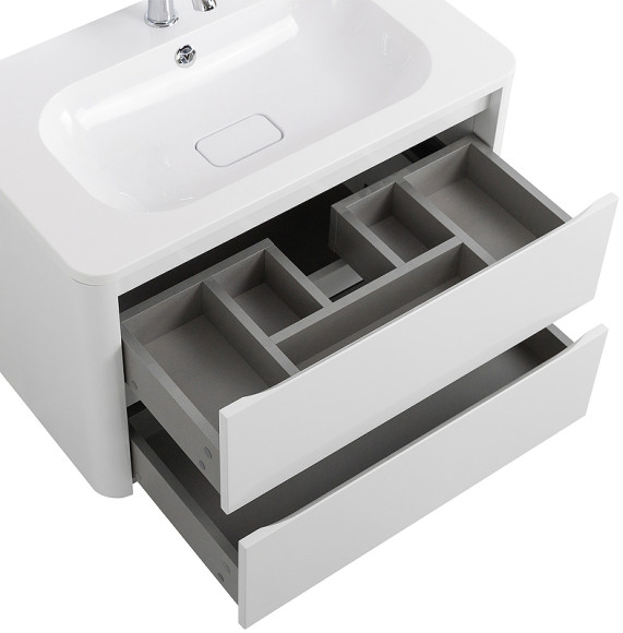 Тумба под раковину Cezares Relax 80 RELAX-800-2C-SO-BL подвесная Bianco Lucido