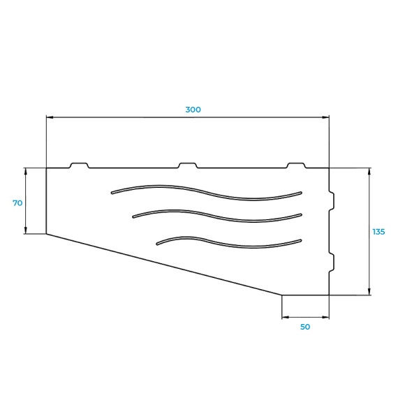 Металлическая полка RGW MT-01W 49279901-01 угловая Белая