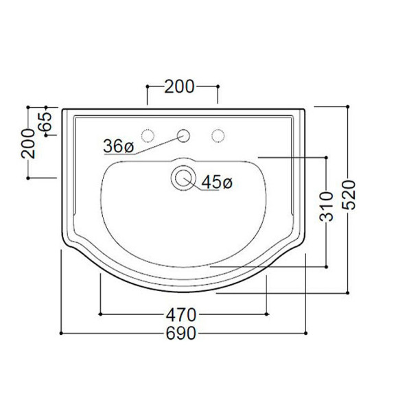 Раковина Kerasan Retro 69 104601*3 Белая Раковина Kerasan Retro 69 104601*3 Белая