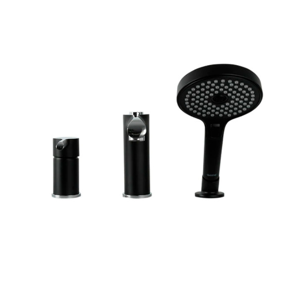 Смеситель на борт ванны Gappo G03-6 G1103-6 Черный матовый Хром